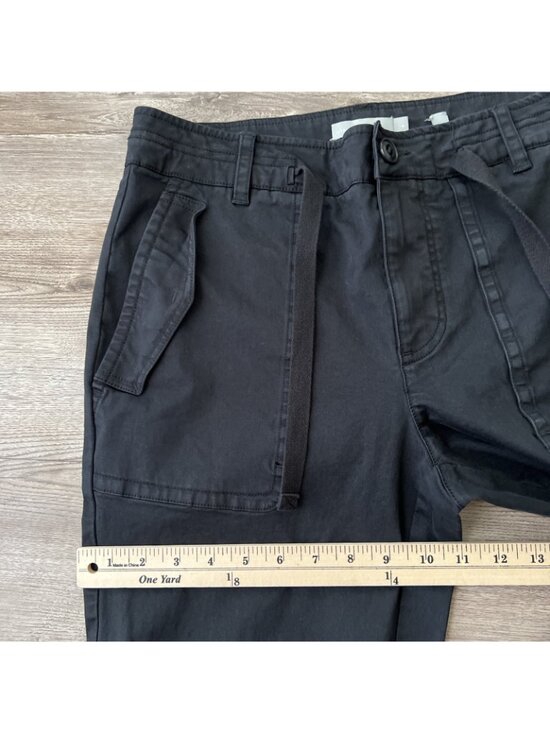Vince Utility Crop Pants Womens 10 Black Ankle Cropped Belted - Picture 11 of 16